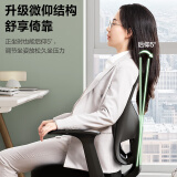 得力（deli）4900S 人体工学靠背办公椅/电脑椅/职员椅 家用网布可升降转椅 黑