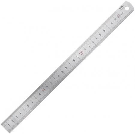 得力钢尺直尺【30cm】银色 8463