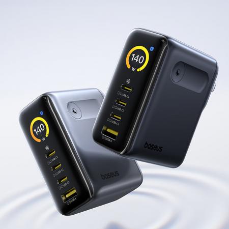 倍思140W氮化镓充电器套装 黑